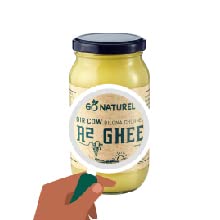 Go Naturel Premium A2 Gir Cow Ghee | Vedic Bilona Hand Churned Method | Immunity Booster | Non GMO |Organic Packaging (50 ML)