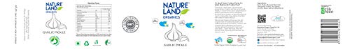 Natureland Organics Garlic Pickle 350 Gm - Organic Healthy Pickles