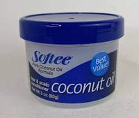 Softee Pure Coconut Oil Formula Hair and Scalp Treatment 3 Ounces each 2 Pack (6 Ounces Total)