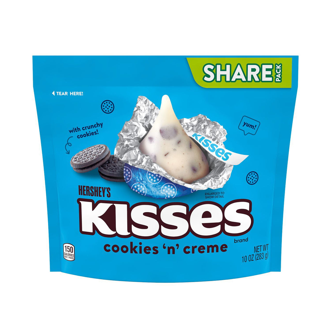Hershey's , Kisses Cookies 'N' Creme Candy, Individually Wrapped, 10 oz