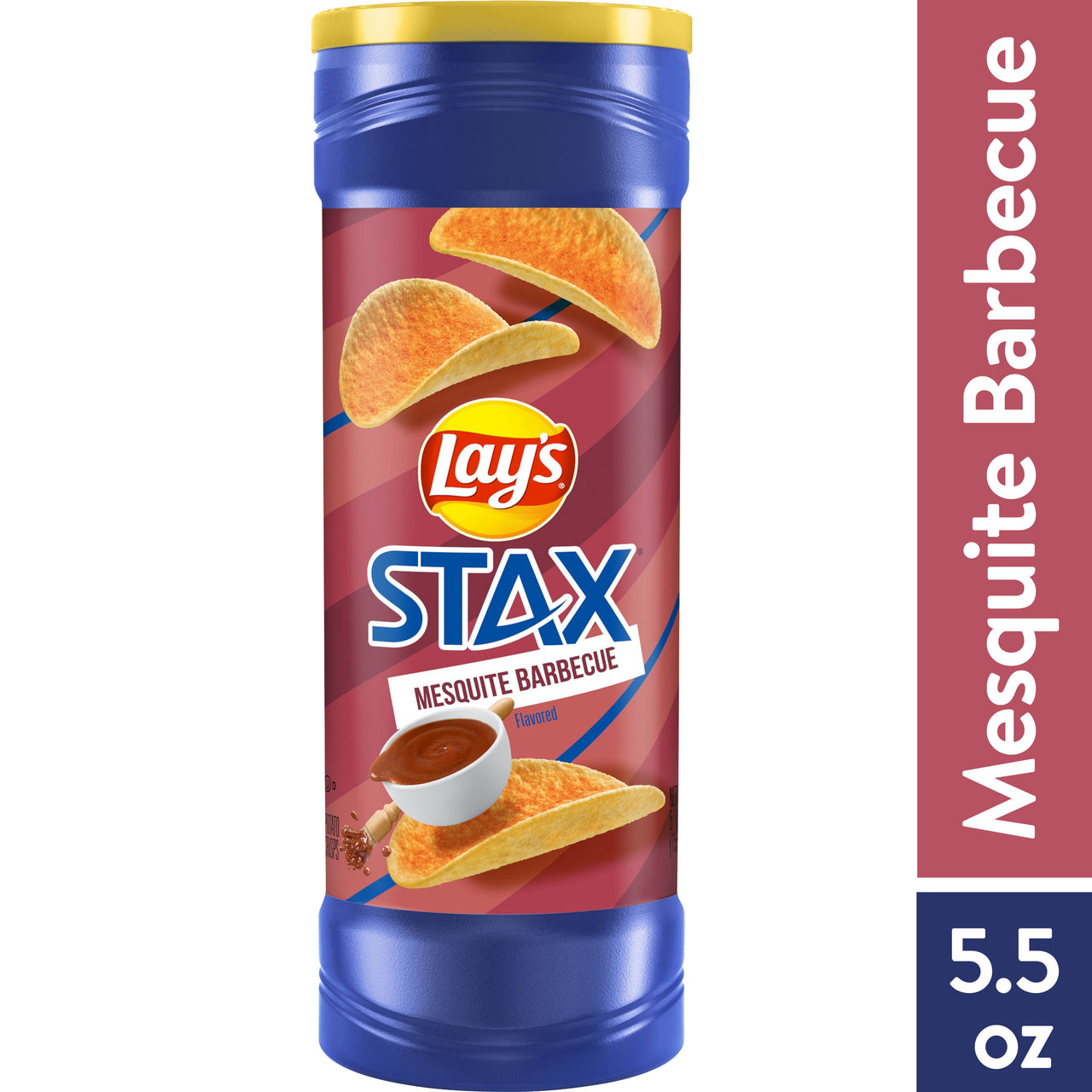 Lay's  Stax Mesquite Barbecue Potato Chips, 5.5 oz Canister