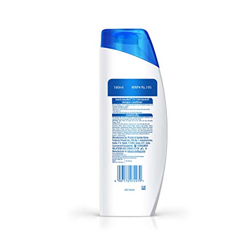 Head & Shoulders 2-in-1 Smooth and Silky Anti Dandruff Shampoo + Conditioner, 180ml