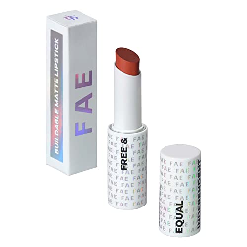 FAE Beauty Terracotta Buildable Matte Lipstick || Non Drying Comfortable Hydrating Matte Lip Tint|| Enriched with Shea Butter And Castor oil || Multi-Use for Lips, Eyes and Cheeks || Vegan (Shade Too Wild)