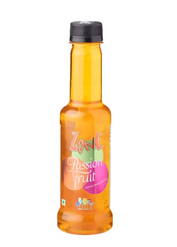 Zone Passion Flavoured Bar Syrup, 240ml Bottle | Suitable for Cocktails, Mocktail, Drinks, Juices, Beverages and More | Non Alchoholic Mix | 12 Flavours Available