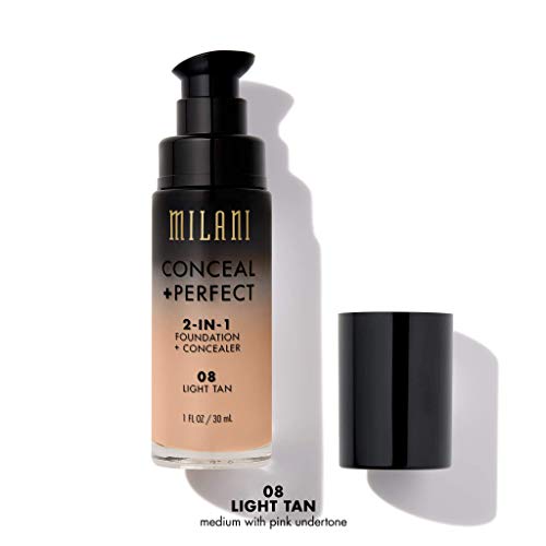 Milani Conceal + Perfect 2-In-1 Foundation + Concealer, Light Tan, 30 ml