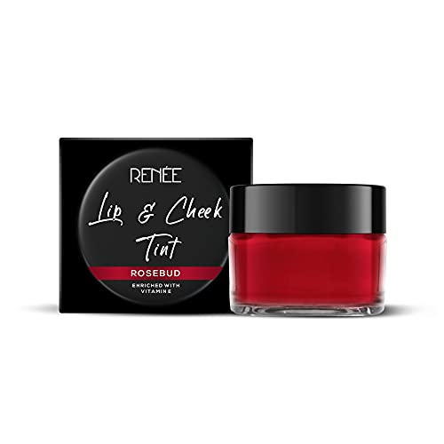 RENEE Lip & Cheek Tint Enriched with Vitamin E - Rosebud, 8g | Enriched with Vitamin E, Coconut Oil, Almond Oil, Cocoa Butter | 100% Vegan - Non Toxic - Sulphate Free - Paraben Free | Long-lasting - Deeply nourishing