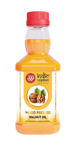 IndicWisdom Wood Pressed Walnut Oil 100ml (Cold Pressed - Extracted on Wooden Churner)