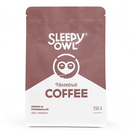 Sleepy Owl Hazelnut Ground Coffee - 100% Arabica Coarse Grind Coffee (Cold Brew, French Press) 250 gms | Freshly Roasted & Ground
