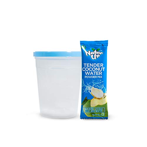 NATURUP Tender Coconut Water Powder Mix (240 g/20 Sachets), with Free Reusable PP Tumbler, No Artificial Colours, Flavours or Preservatives, Made Using Real Tender Coconut Water