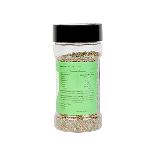 Malikaz' The Royale Taste Dried Oregano Flakes Jar, 50 g | Aromatic | Warm | 100% Natural | No Additives | Easy to add Flavour to stews, curries, sauces etc |