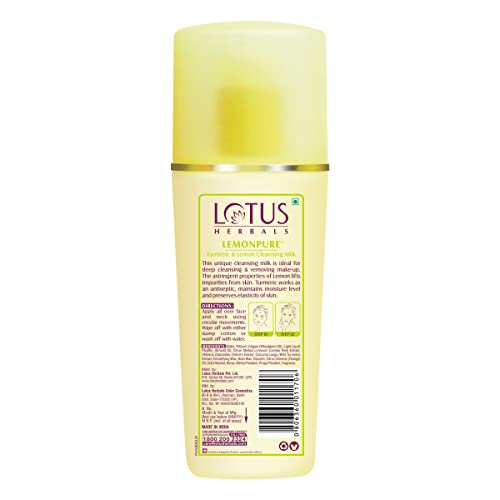 Lotus Herbals Lemonpure Turmeric And Lemon Cleansing Milk, 170ml