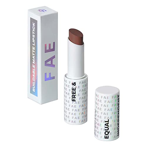 FAE Beauty Chocolate Brown Buildable Matte Lipstick || Non Drying Comfortable Hydrating Matte Lip Tint|| Enriched with Shea Butter And Castor oil || Multi-Use for Lips, Eyes and Cheeks || Vegan (Shade Too Extra)