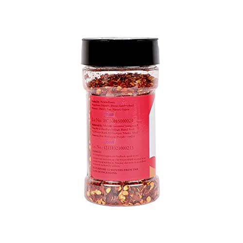 Malikaz' The Royale Taste Dried Chilli Flakes Jar, 50 g | Peppery | 100% Natural | No Additives | Easy to add a Kick to stews, sauces, etc. | Top-on Pizza, Pasta, stir-Fries, etc |