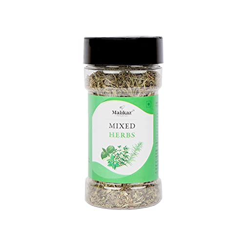 Malikaz' The Royale Taste Dried Mixed Herbs Jar, 35 g | Savoury | 100% Natural | No Additives | Easy to Boost Flavour of sauces, stews, stuffings, dressings, breads, etc |