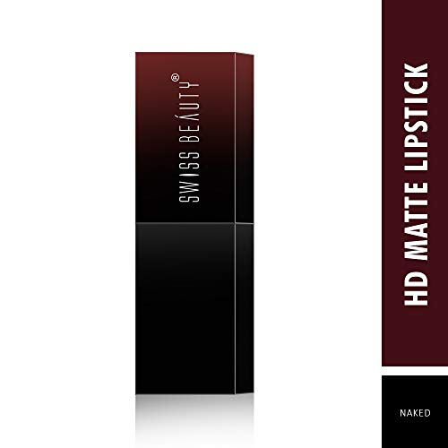Swiss Beauty HD Matte Lipstick, Naked, 3.5g