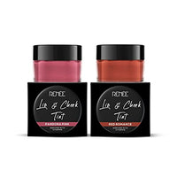 RENEE Lip & Cheek Tint Enriched with Vitamin E - Tint Combo - Red Romance & Pandora Pink, 8g | Enriched with Vitamin E, Coconut Oil, Almond Oil, Cocoa Butter | 100% Vegan - Non Toxic - Sulphate Free - Paraben Free | Long-lasting - Deeply nourishing