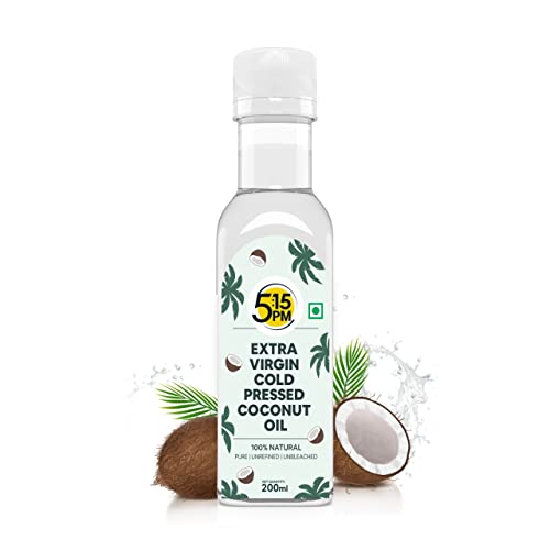 5:15PM Virgin Coconut Oil Cold Pressed, For Hair, Skin and Cooking, Raw & Unrefined, 200 ml
