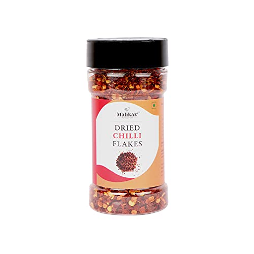Malikaz' The Royale Taste Dried Chilli Flakes Jar, 50 g | Peppery | 100% Natural | No Additives | Easy to add a Kick to stews, sauces, etc. | Top-on Pizza, Pasta, stir-Fries, etc |