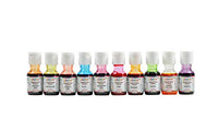 Colourmist Liquid Food Colour Assorted 20 Gm, Pack of 10 Colours (Orange, Blue, Orange Red, Raspberry Red, Purple, Lemon Yellow, Green, Chocolate, Tomato Red, Pink)
