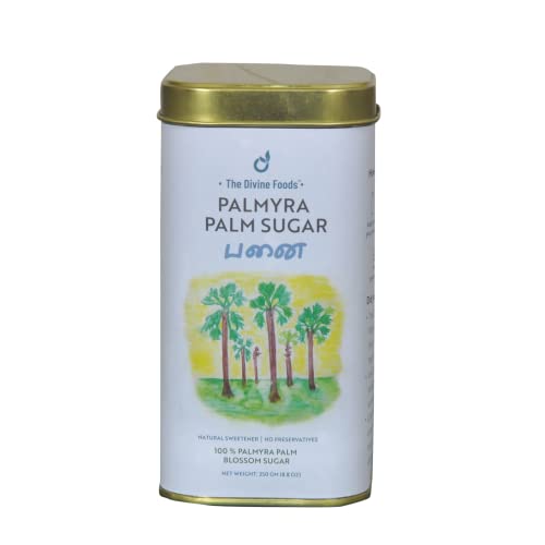 The Divine Foods | Organic Palmyra Palm Sugar | Natural Sweetener, Sugar Alternative | Unrefined | Sugar for Coffee, Tea & Recipes | Vegan | Organic | Non GMO (250 gm)