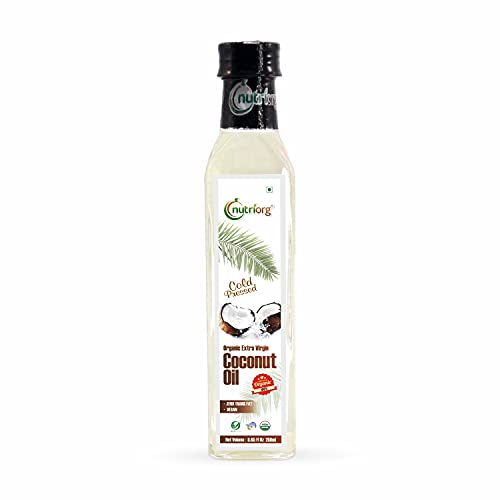 Nutriorg Cold Pressed Extra Virgin Coconut Oil 250ml | with Rich Tropical | Coconut Aroma