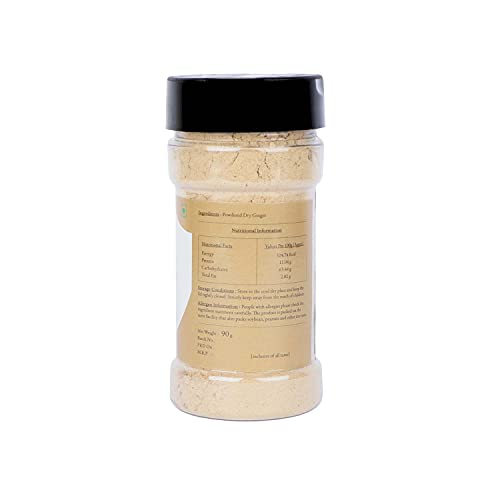 Malikaz' The Royale Taste Ginger Powder (Saunth Powder) Jar, 90 g | Aromatic | 100% Natural | No Additives | Easy to use in masalas for Gravies, curries, marinades, stews etc |