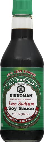 Kikkoman Naturally Brewed Less Sodium Soy Sauce 15 oz