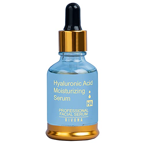 Rivona Naturals Hyaluronic Acid Face Serum for women glowing skin, Intense Hydration & Fines Lines, Under Eye Dark Circles, Anti Aging & Anti Wrinkle - Daily Hydrating Face Serum for Dry, Normal & Oily Skin - 30 ML