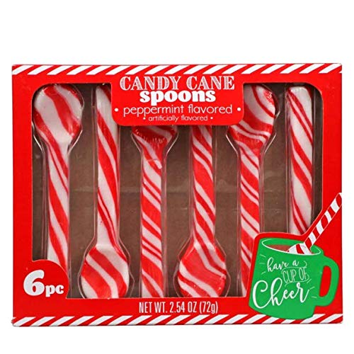 CANDY CANE Spoons, peppermint flavored, (1) box (2.54 oz, 1-Pack)