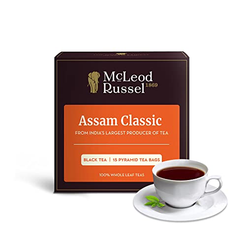 McLeod Russel 1869 - Assam Classic | 15 Pyramid Tea Bags | Golden Tips Orthodox Tea | Second Flush | Black Loose Leaf | Farm Fresh | 30g