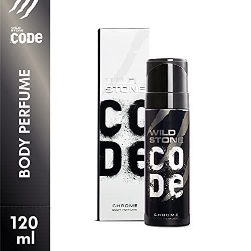Wild Stone Code Chrome No Gas Body Perfume for Men, Long Lasting Masculine Fragrance for Office Wear -120 ml