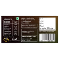 TE-A-ME Charm Cardamom(Elachi) Black Tea, 100 Tea Bags - 100% Natural Ingredients - Black Tea and Real Cardamom | Strong and Flavourful Cardamom(Elachi) Spice Chai