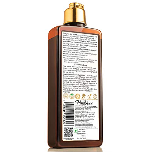 WOW Skin Science Apple Cider Vinegar Foaming Body Wash - No Parabens, Sulphate, Silicones & Color, 250 ml