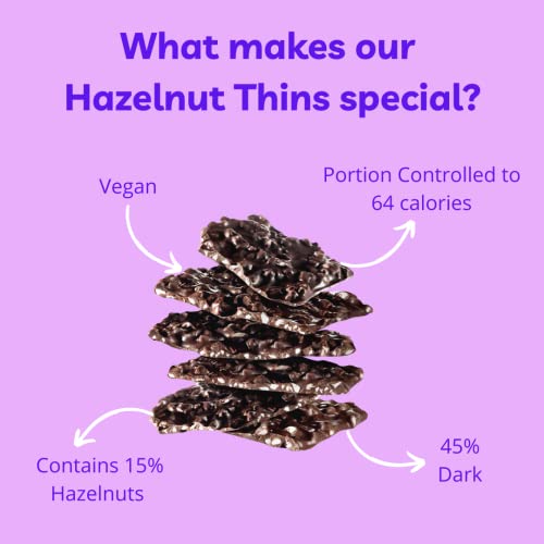 Mojo Bar Thins - 45% Dark Chocolate with Hazelnut (Vegan, Portion Controlled), 100 GM