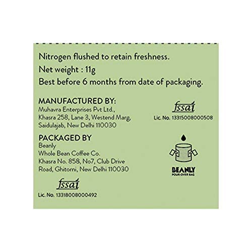 Blue Tokai Easy Pour Coffee Brew Bags | Attikan Estate | Nutty & Chocolatey | Medium-Dark Roast | Pack of 10 | 100% Arabica Specialty Coffee | Just Pour Hot Water