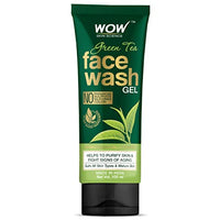 WOW Skin Science Green Tea Face Wash Gel - contains Green Tea, Aloe Leaf Extracts, Pro-Vitamin B5 & Vitamin E - for Purifying Skin - No Parabens, Sulphate, Silicones & Color - 100mL