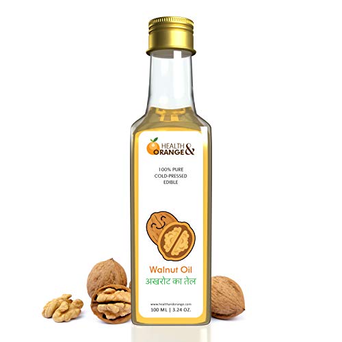 H&O Walnut Oil - 100% Pure Cold Pressed Edible Akhrot Ka Tel - 100ml Glass Bottle