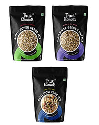 True Elements Seeds Combo (5 in 1 Seeds Mix 125g + 7 in 1 Seeds and Nut Mix 125g + Daily Dose Trail Mix 125g) - Mix Seeds for Eating | Roasted Seeds
