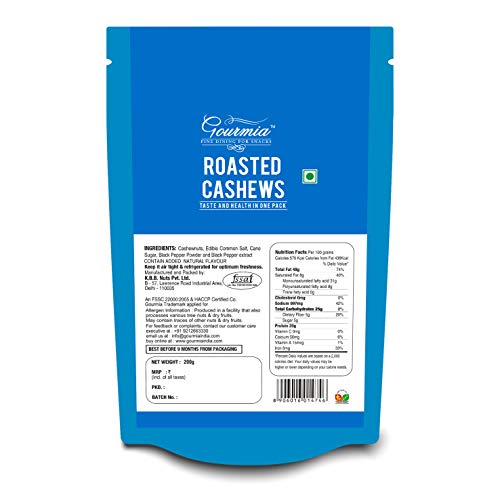 Gourmia Roasted Cashews Salt and Pepper 200g