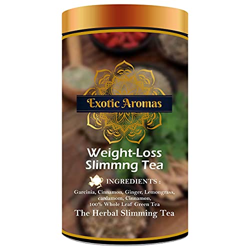 Exotic Aromas Weightloss Tea (50 G Serves 25 cups), Green Tea for weight loss with Garcinia, Cinnamon, Ginger, Lemongrass, Hibiscus.