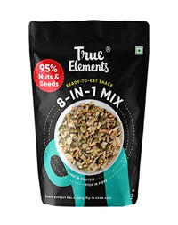 True Elements 8 in 1 Nuts and Seeds Mix 125gm - Mix of 76% Seeds & 23% Nuts | Seeds for Eating | Healthy Snacks | High in Protein