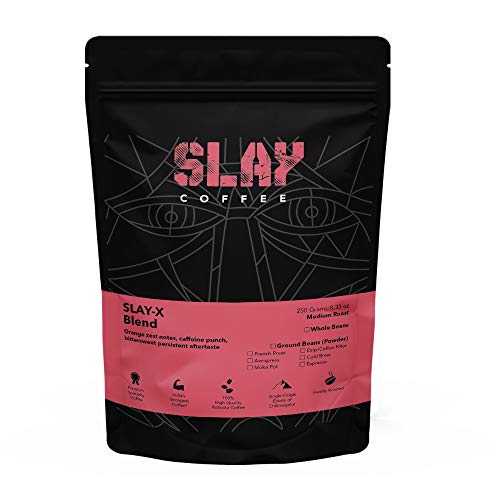 SLAY X Premium Robusta Ground Coffee Powder | India's  Strongest Coffee | Freshly Roasted | Medium to Dark Roast | No Chicory | Not an Instant Coffee 250g (Pack of 1) (Slay X)