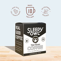 Sleepy Owl Coffee Assorted Hot Brew Bags | 5 Flavours |Hot Brew Coffee |5 Minute Brew - No Equipment Required | 100% Arabica Beans | Set of 10 Bags - Makes 10 Cups