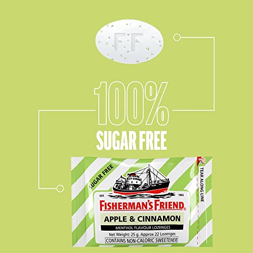 Fisherman's  Friend Sugar Free Mouth Freshener - Apple & Cinnamon - Fresh and Fruity Lozenges 25g
