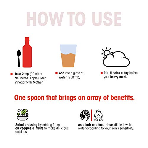 Neuherbs Apple Cider Vinegar with Mother Vinegar, Raw, Unfiltered and Undiluted - 350 ml