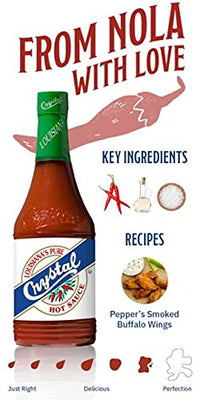 Crystal Louisiana's  Pure Hot Sauce, 12 Ounce, Aged Cayenne Peppers, Medium Heat, Flavor Gumbo to Bloody Mary's