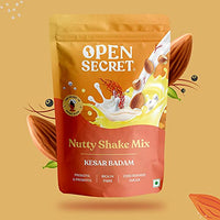Open Secret Kesar Badam Thandai|Summer Drinks|Nutty Shake Mix|Health Drink|Power blend of Almonds & Jaggery with rich spices - Saffron, Turmeric, Cardamom & Black Pepper|Immunity Boosting Almonds|225g
