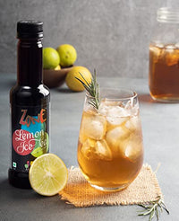 Zone Lemon Ice Tea Flavoured Bar Syrup, 240ml Bottle | Suitable for Cocktails, Mocktail, Drinks, Juices, Beverages and More | Non Alchoholic Mix | 12 Flavours Available