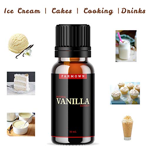 FarmOwn Natural Real Vanilla Extract 30 ml Essence for Cooking, Baking, Food, Milk, Ice Cream, Cake