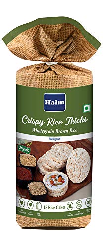 HAIM Organic Crispy Rice Thick Wholegrain Brown Rice Cakes with Multigrain (Jowar, Bajra & Ragi) (Vegan, All Natural, Gluten Free), 110 g